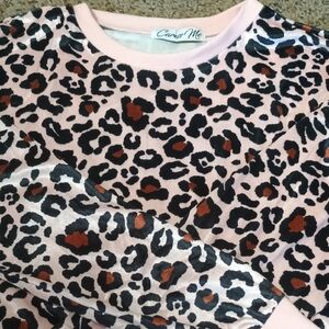 Pink Leopard Print Sweatshirt